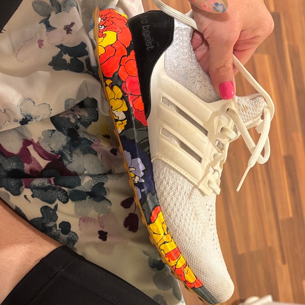 Adidas Women's White Multicolor Boost Sneakers